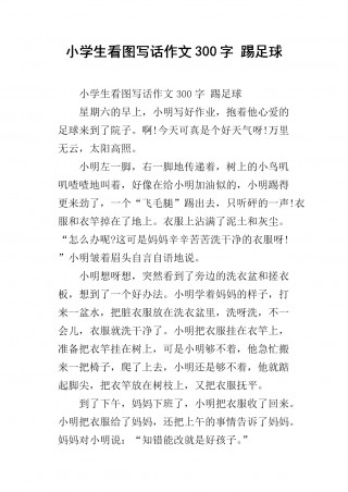 看图写话足球比赛50字(看图写话足球比赛作文300)
