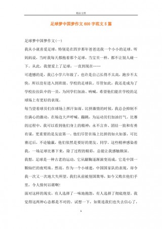 足球比赛作文600字(足球比赛作文600字优秀范文5篇)