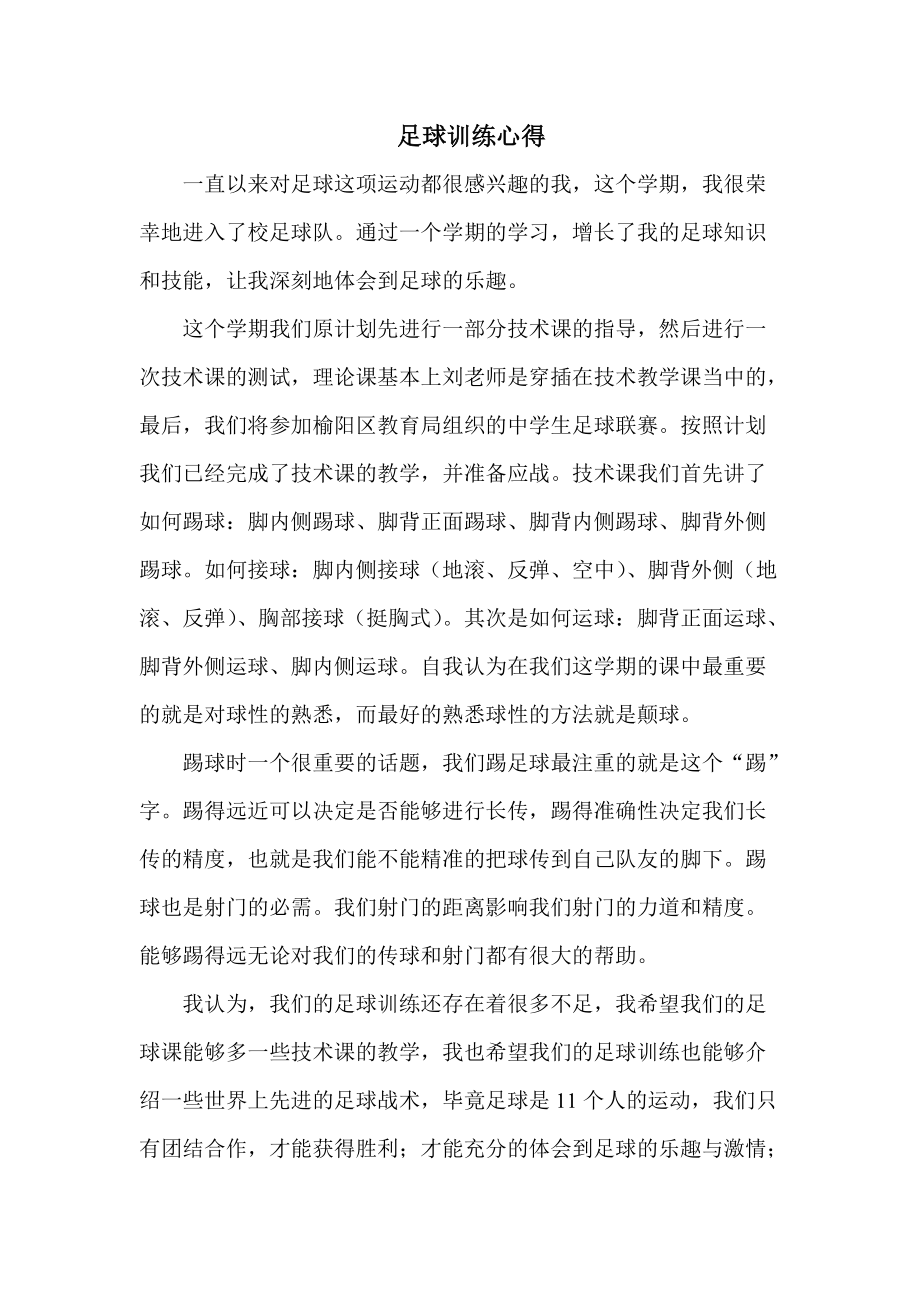 踢足球心得(踢足球心得体会)  第1张